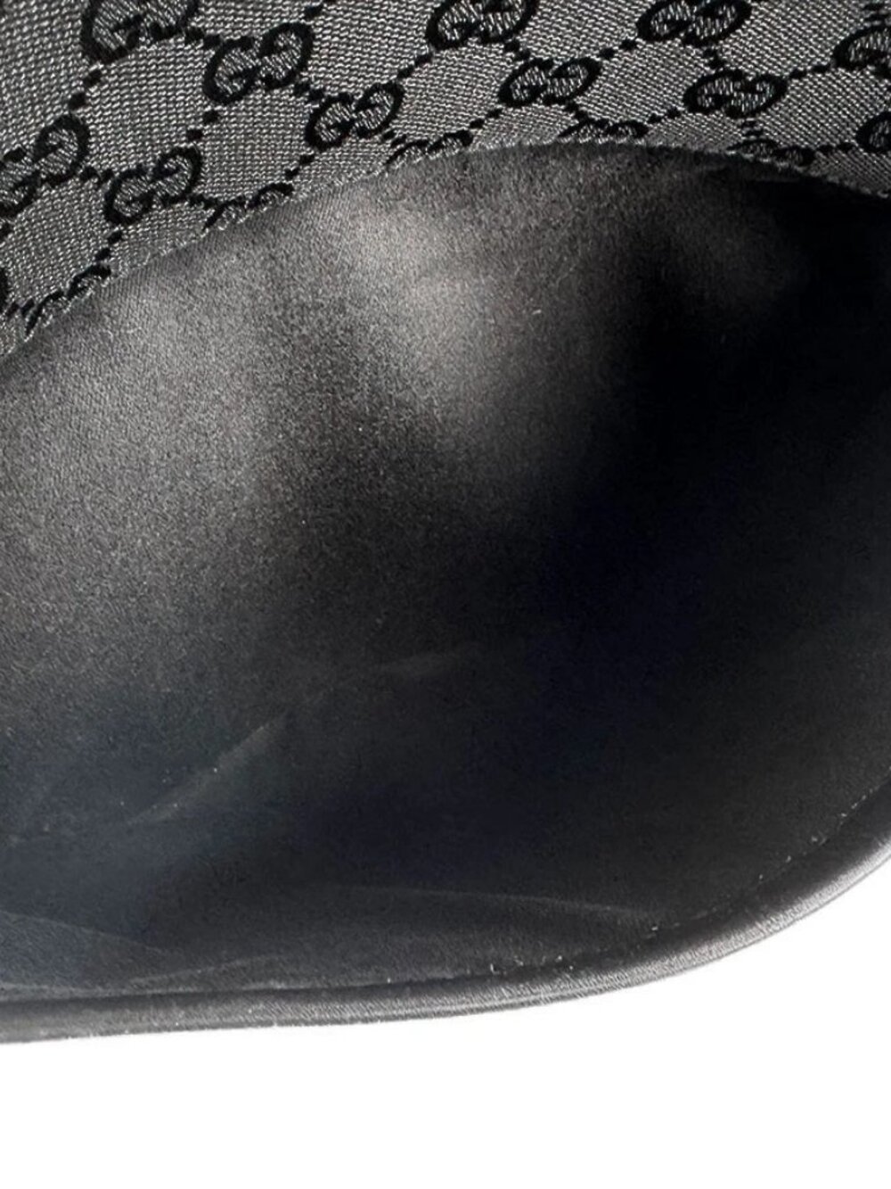 Auth GUCCI Shoulder Bag Black GG Canvas/Leather - z8723 - Picture 10 of 13